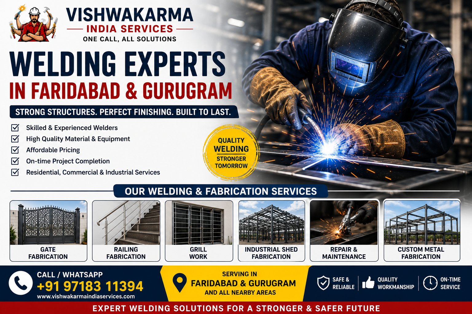 Welding Experts in Faridabad & Gurugram – Professional Fabrication & Metal Work Solutions